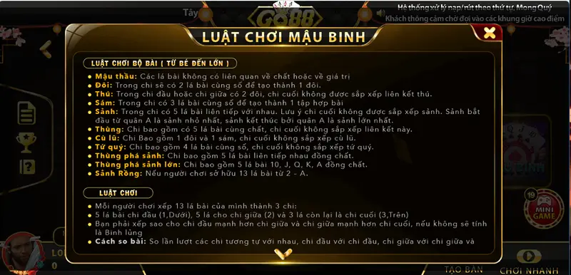 sam loc go88 vip 2 luat-choi-mau-binh-go88-vip